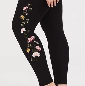 Torrid Embroidered Floral Leggings